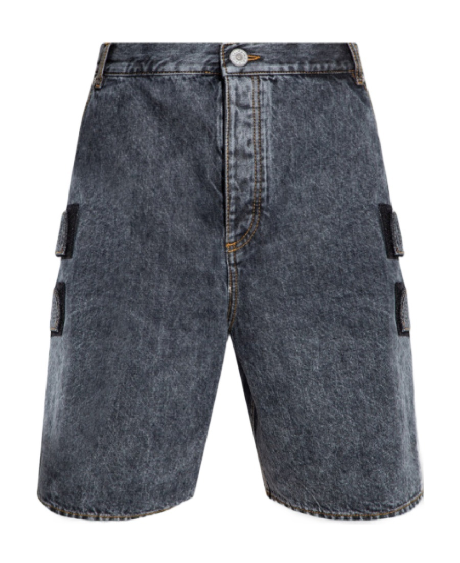 BALMAIN ACID-WASH DENIM SHORTS 