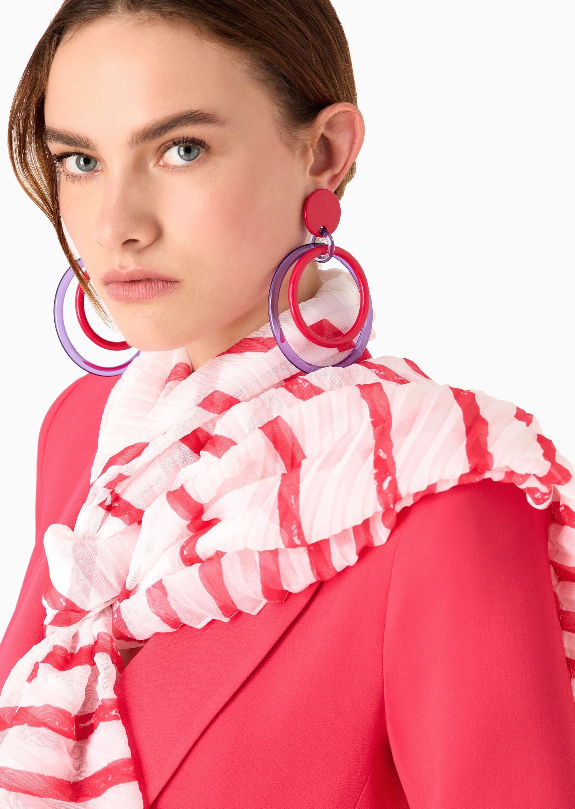 Emporio Armani Plissierter Schal In Pink