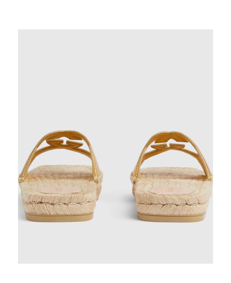 Gucci Gg Cut-out Espadrille Sandals In Nude