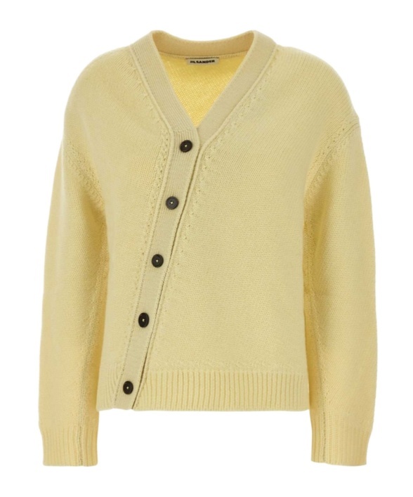 Jil Sander Long-sleeve Knit Cardigan In Yellow