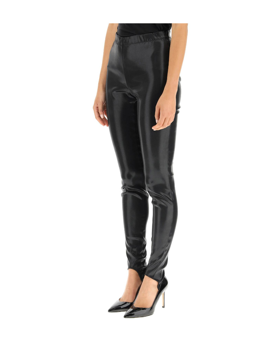 Dsquared2 Faux Leather Stirrup Leggings In Black
