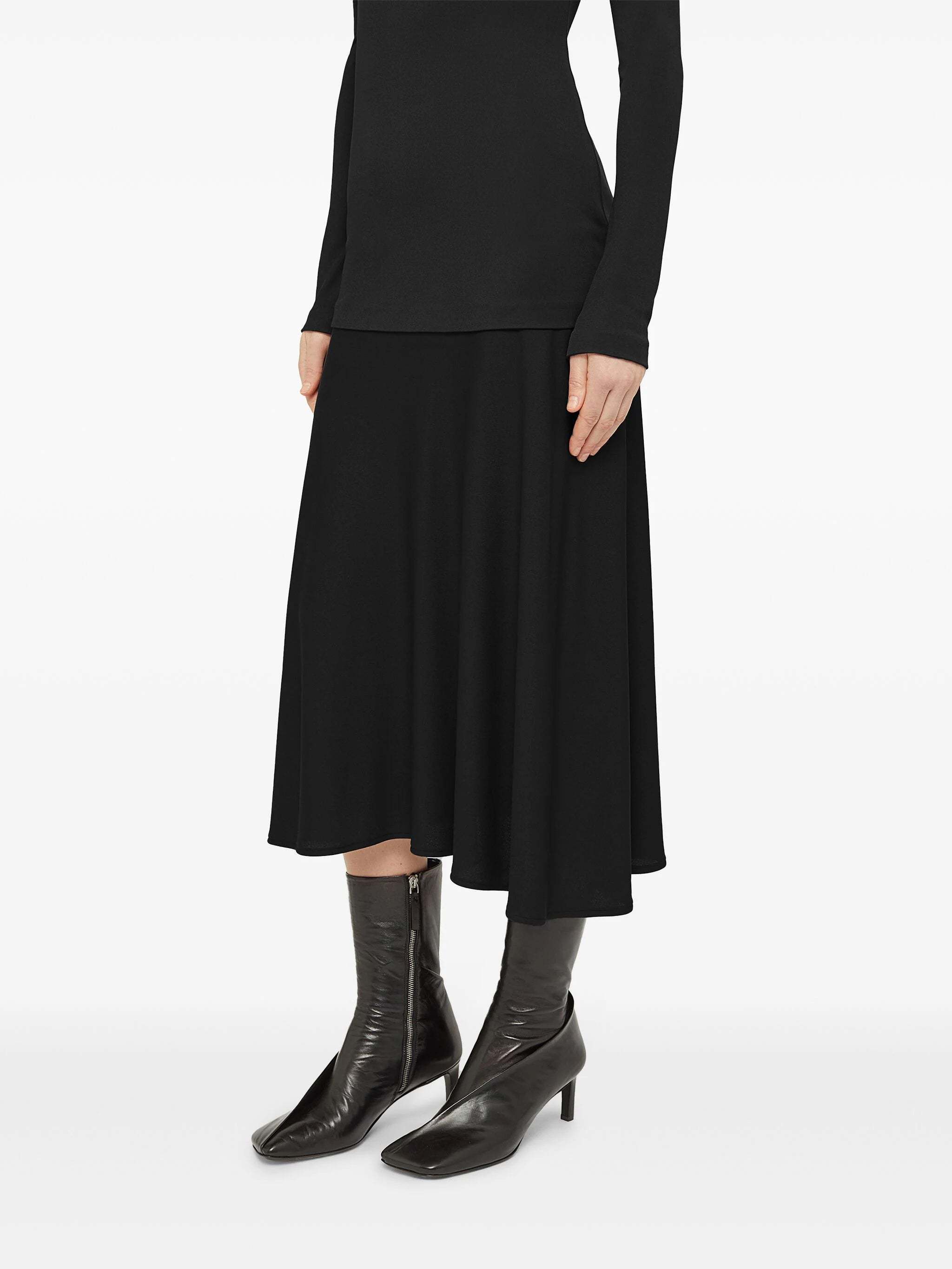 Shop Jil Sander Layered-design Midi Dress In Black