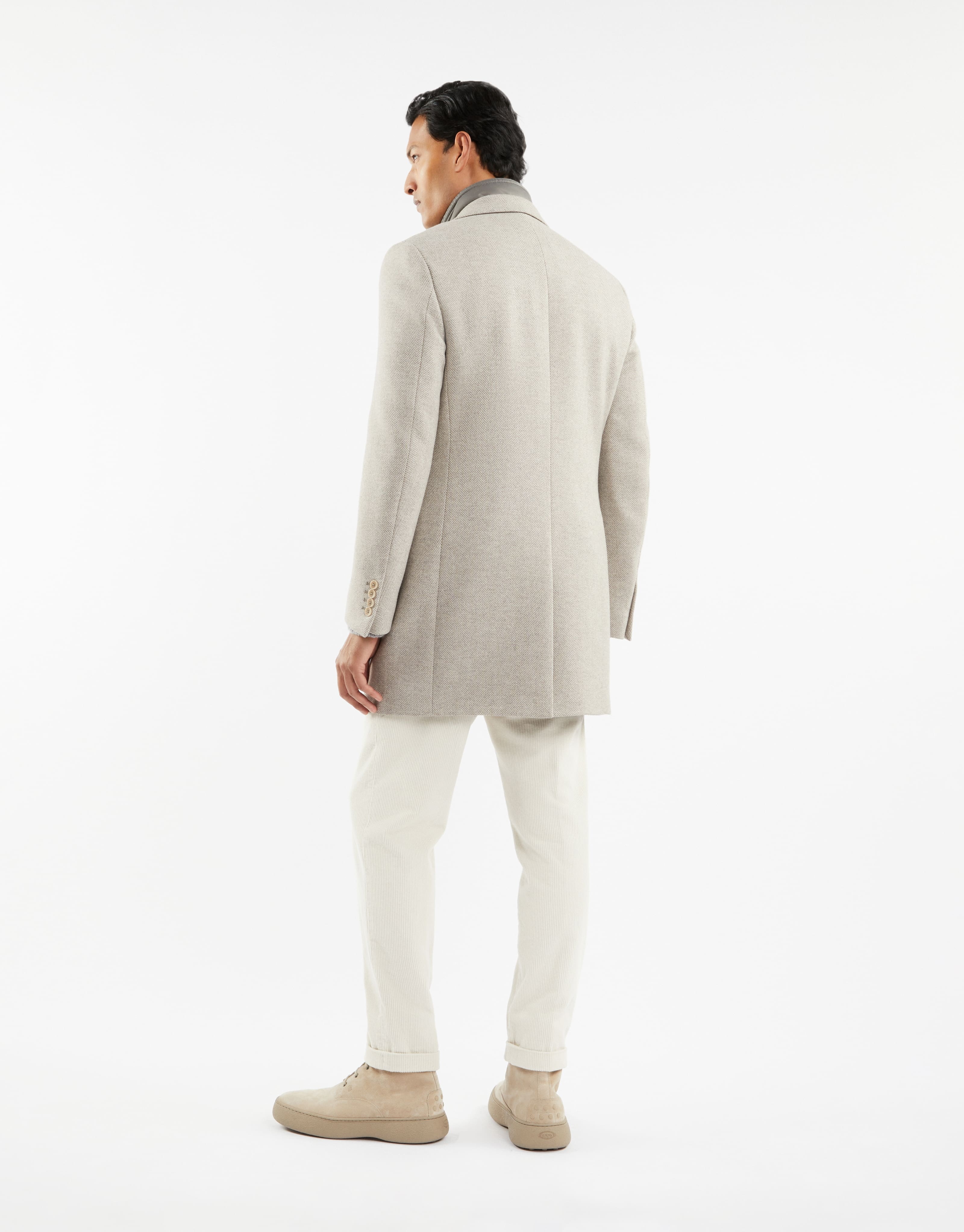 FAY DOUBLE COAT WITH HERRINGBONE PATTERN