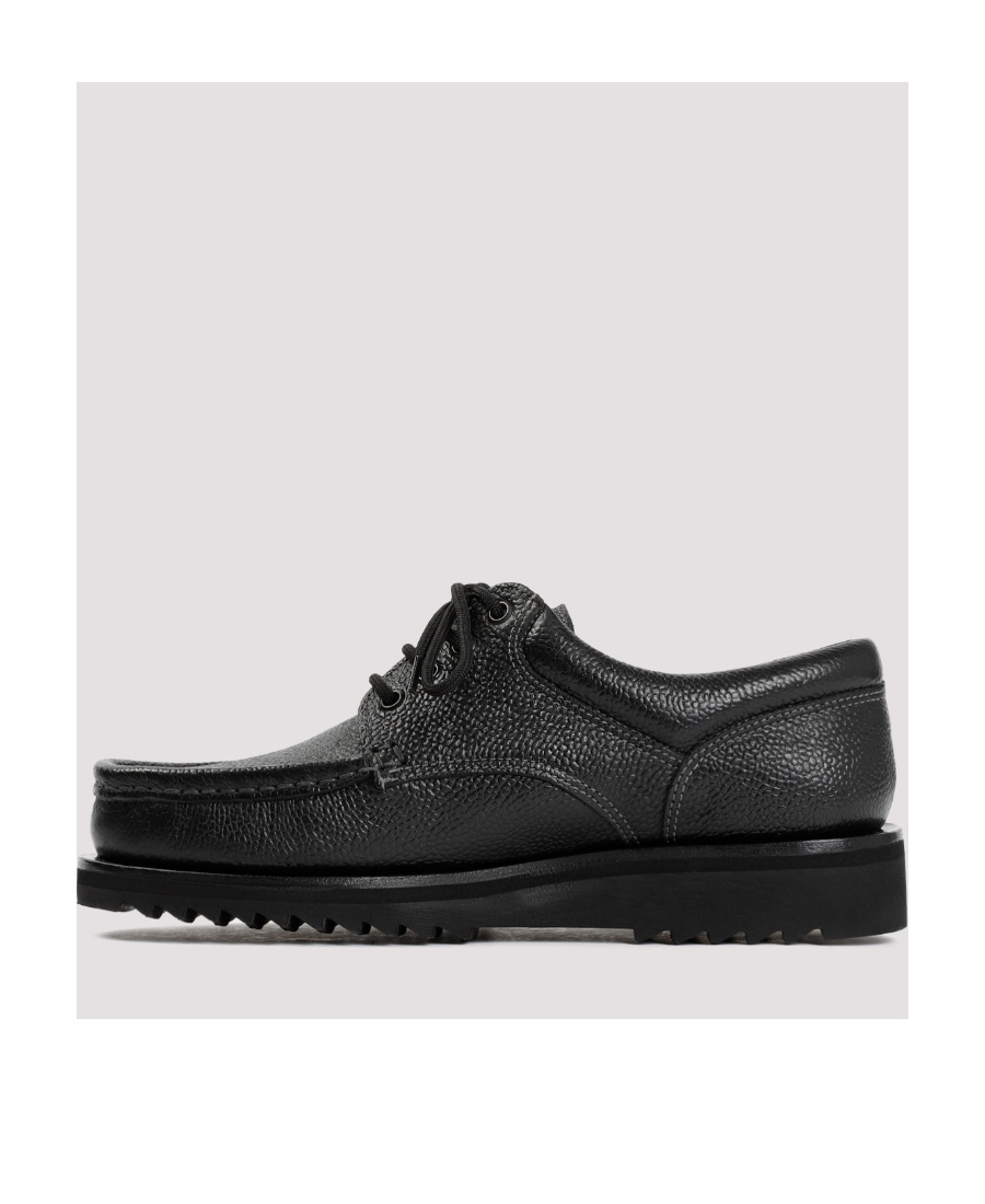 Paraboot Thiers Patent Leather Boat Shoes In Black
