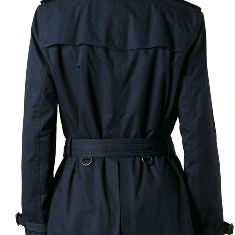 Burberry Double-row Buckle Belt Trench Coat In Black