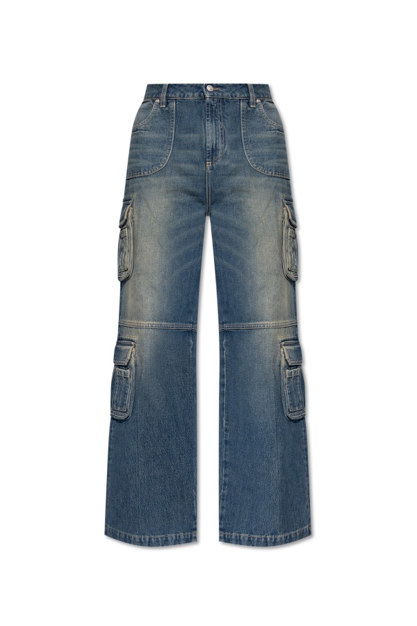 Misbhv Women's Denim Cargo Trousers In Blue