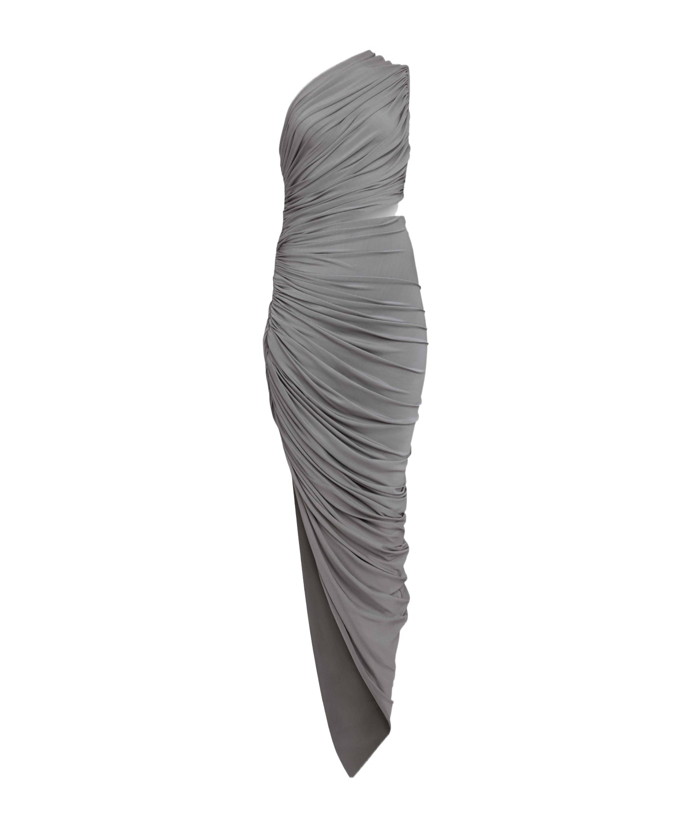 Alaïa Asymmetric Ruched Jersey Maxi Dress