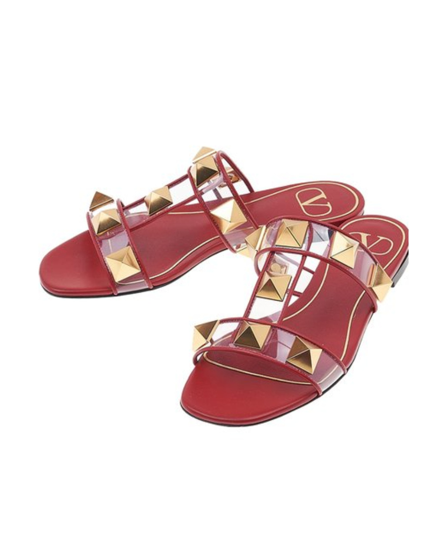 Valentino Logo Flat Sandals In Multicolor