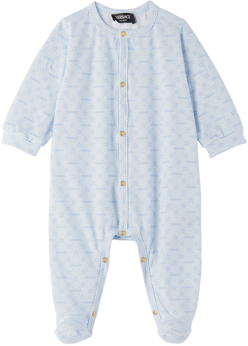 Versace Logo Print Babywear Set In White