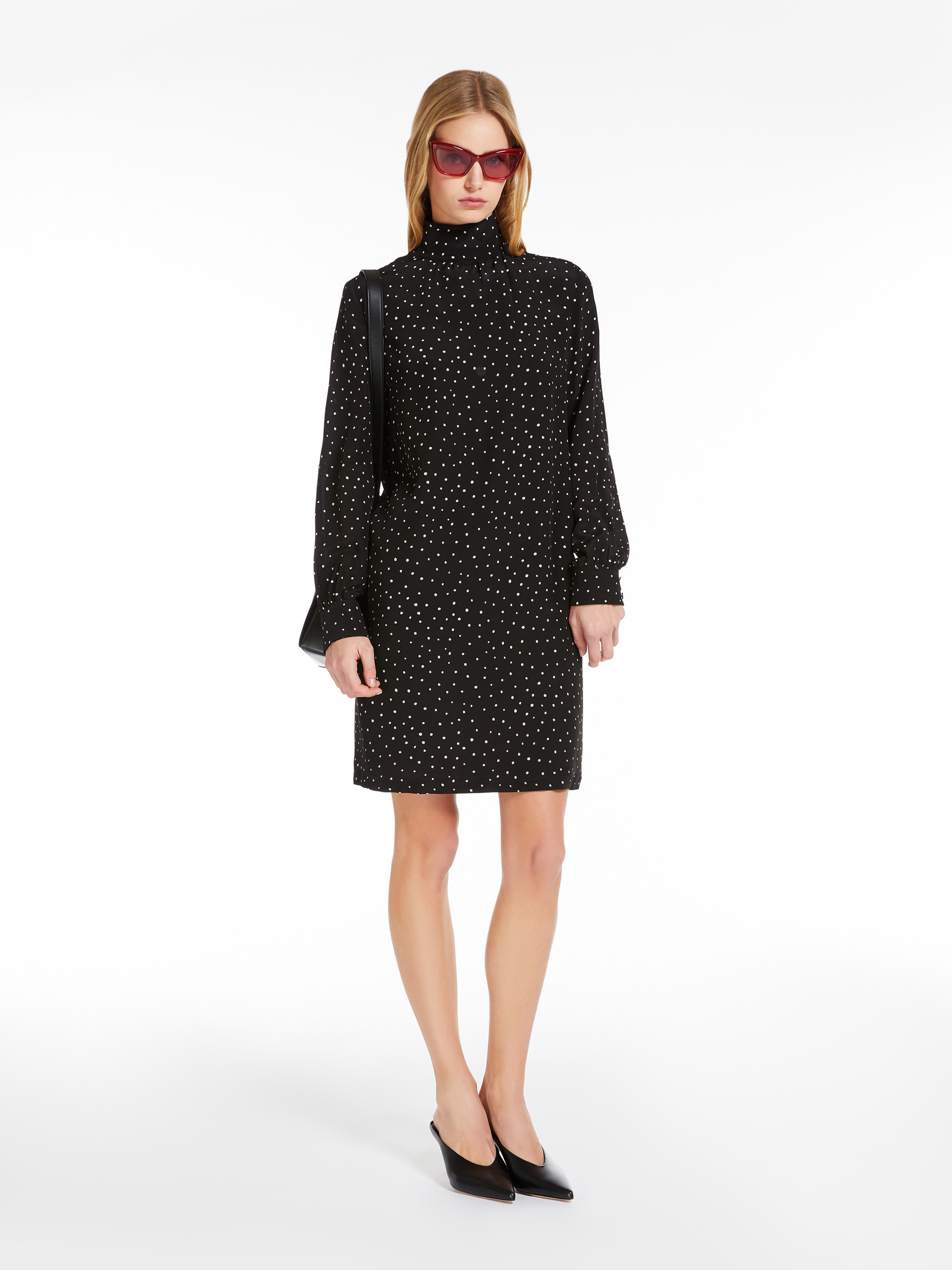 Max Mara High-necked Dress In Black