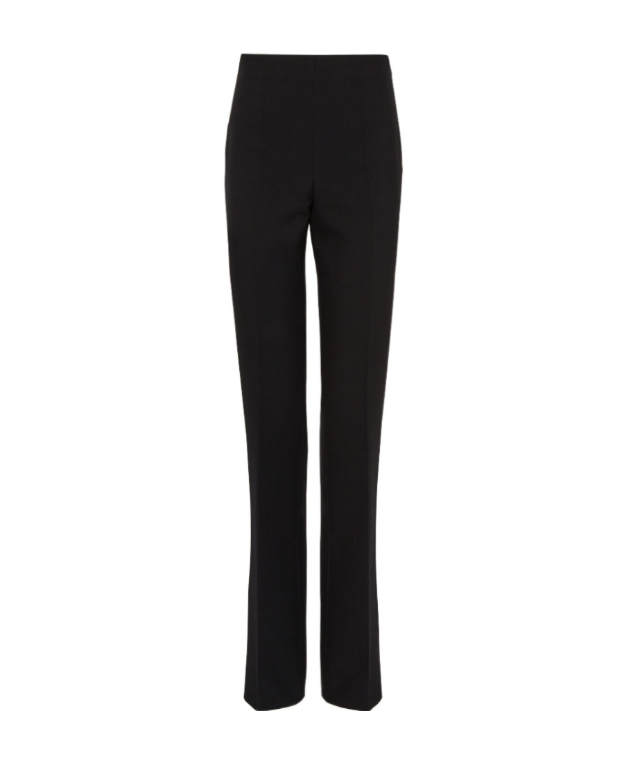 Ferragamo Structured-waist Darted-back Wide-leg High-rise Stretch-crepe Trousers In Black