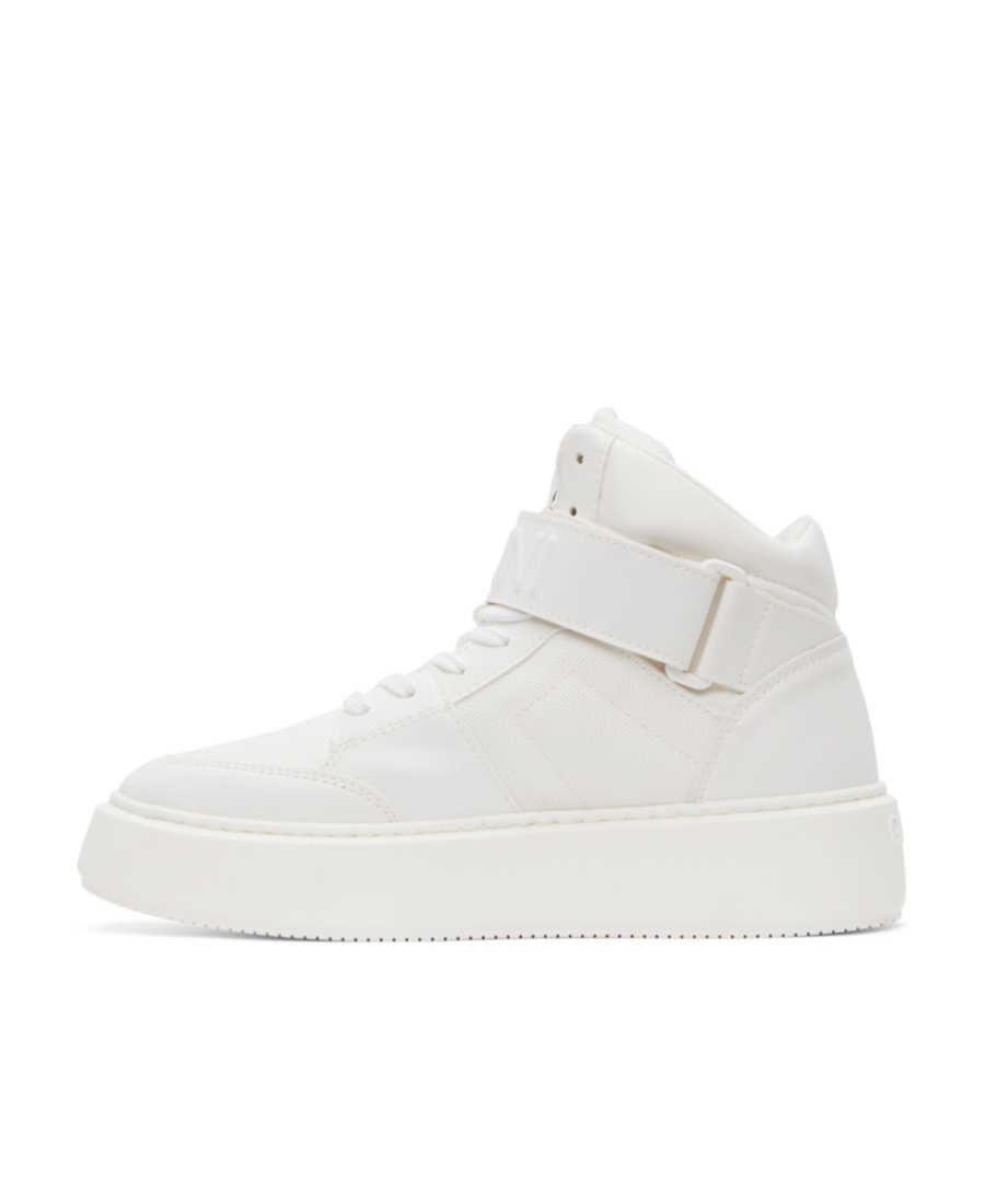 Ganni Touch-strap High-top Sneakers In White