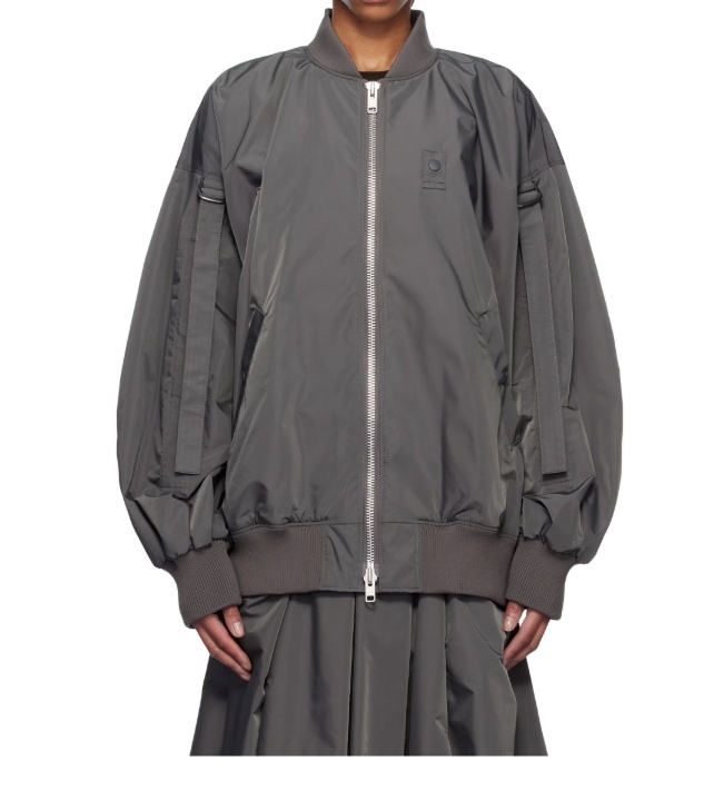 Yohji Yamamoto Gray R-belted Bomber Jacket In Black