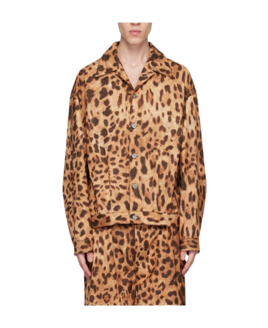 We11 Done Brown & Tan Allover Printed Jacket In Brown