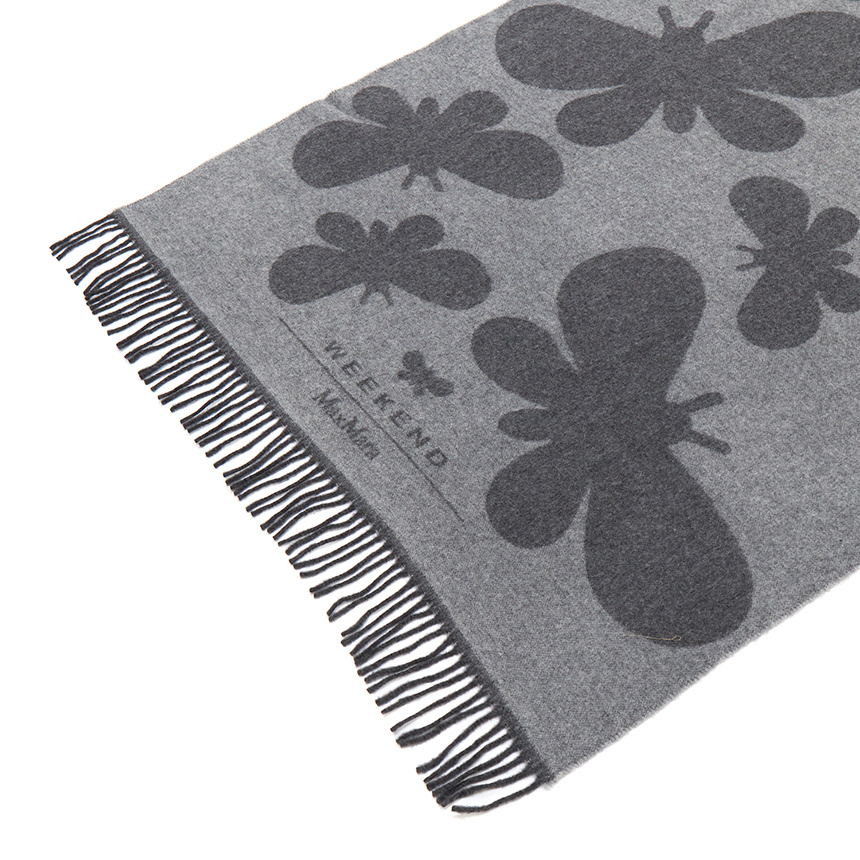 Weekend Max Mara Pattern Scarf In Gray