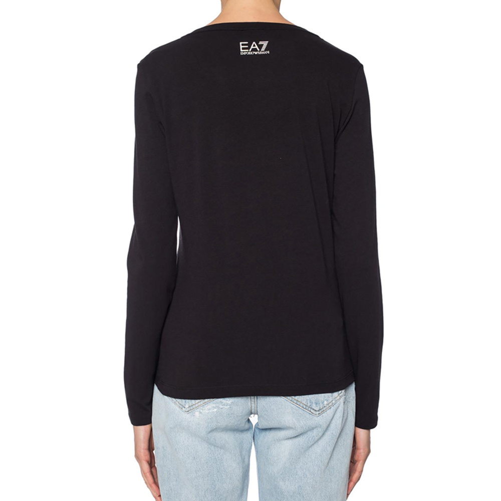 Ea7 Crystal Set Long-sleeved T-shirt In Black