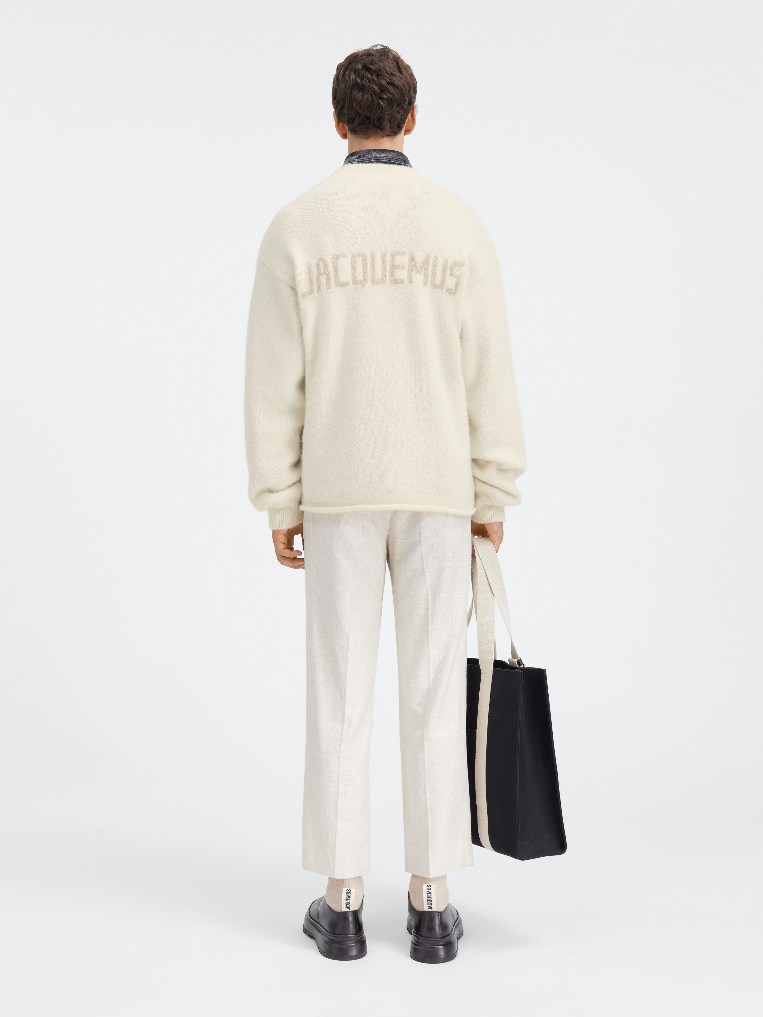 Jacquemus Logo Knit Sweater In White