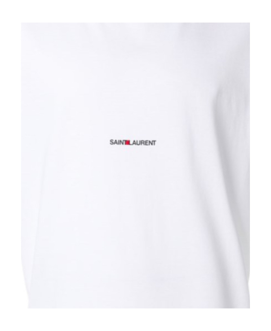 Saint Laurent Logo-print Cotton T-shirt In White