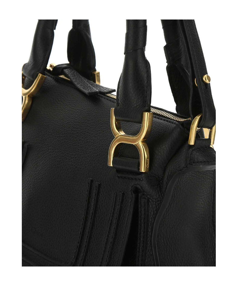Chloé Marcie Medium Leather Handbag With Removable Shoulder Strap In Black