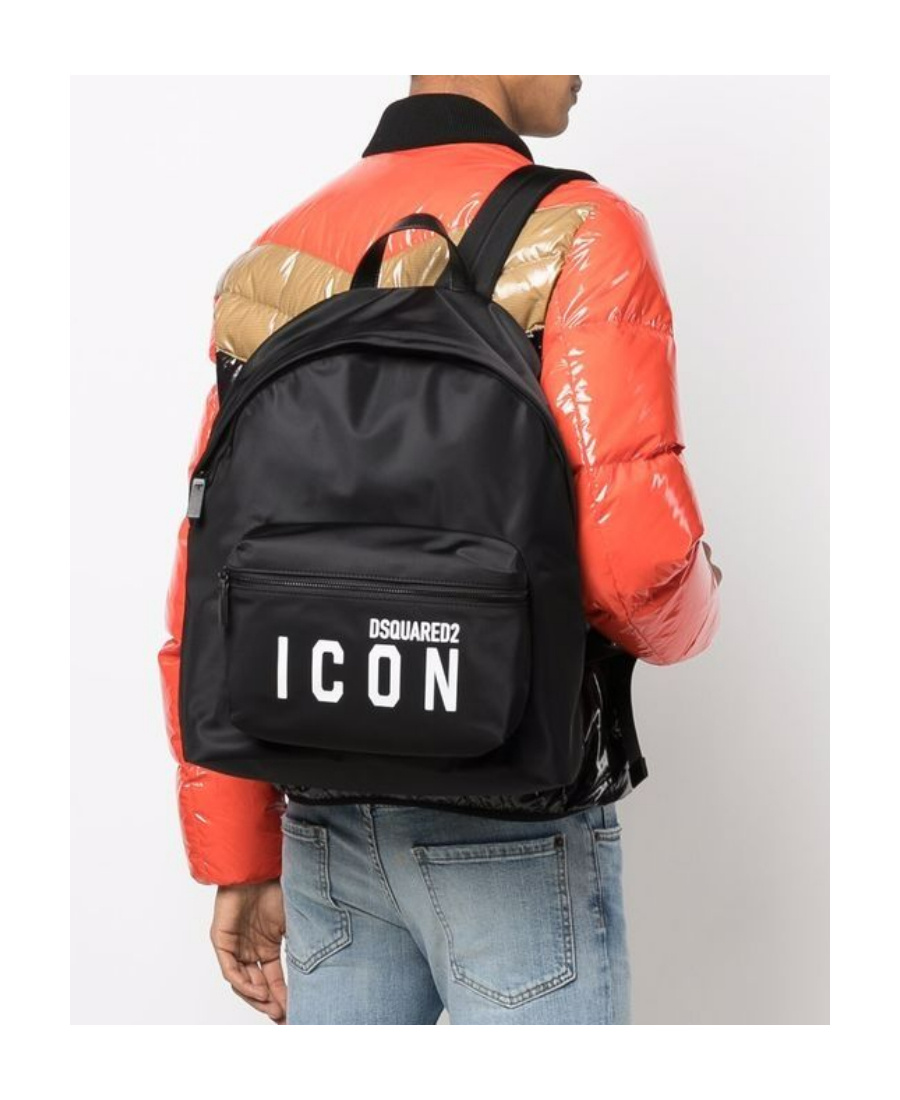 Dsquared2 Be Icon Black Backpack In Black