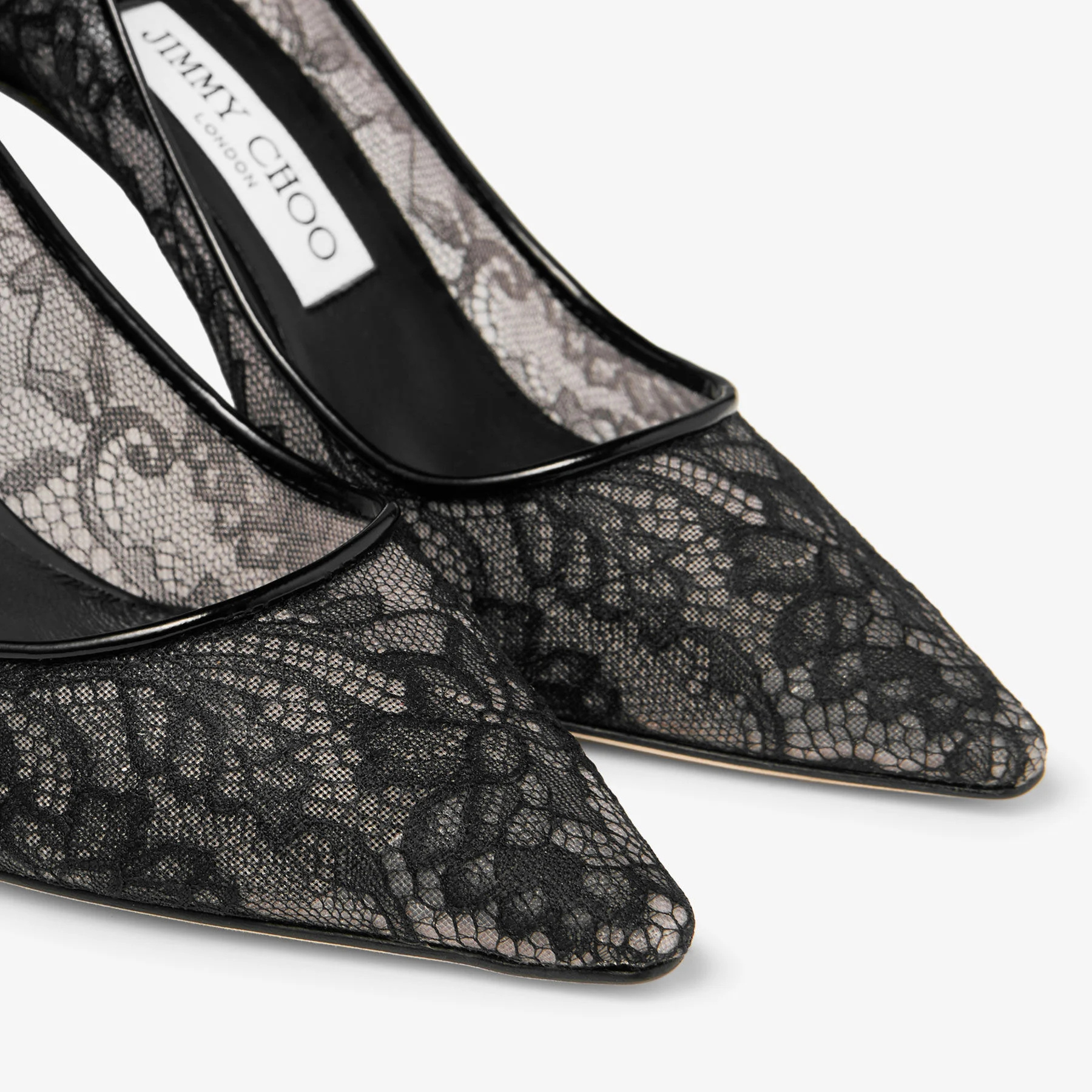 Jimmy Choo Romy 85 Leather-trimmed Lace Pumps In Black
