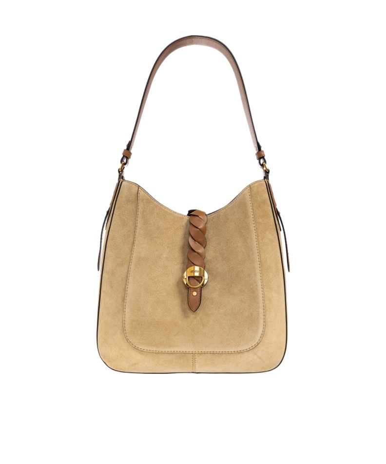 Isabel Marant Braided-detail Suede Shoulder Bag In Brown