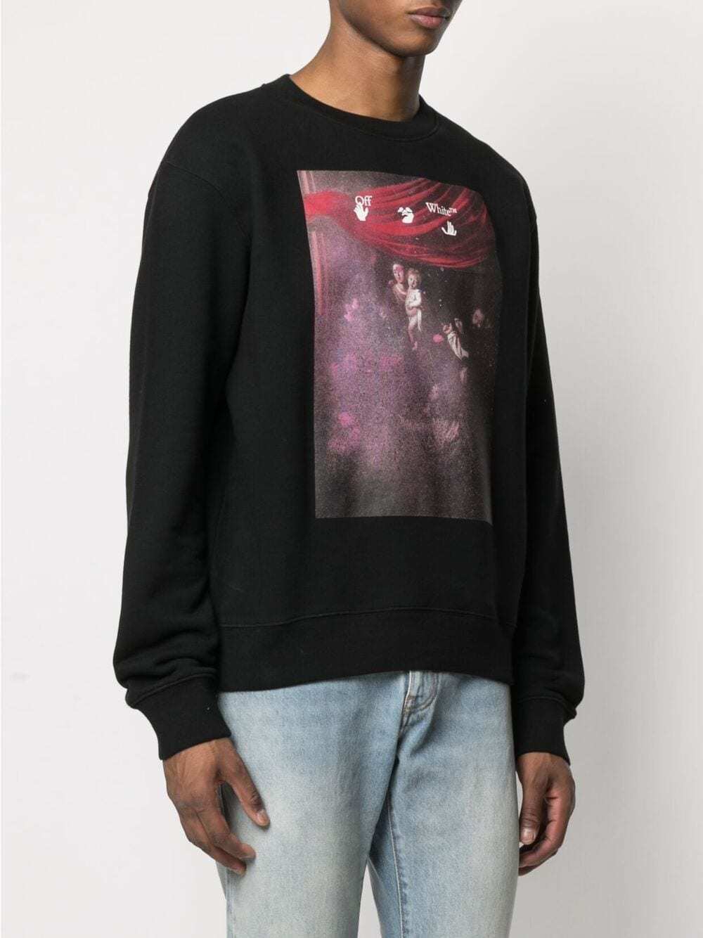 Off-white Ss21 Arrows Pattern Printing Round Neck Long Sleeves Version Black