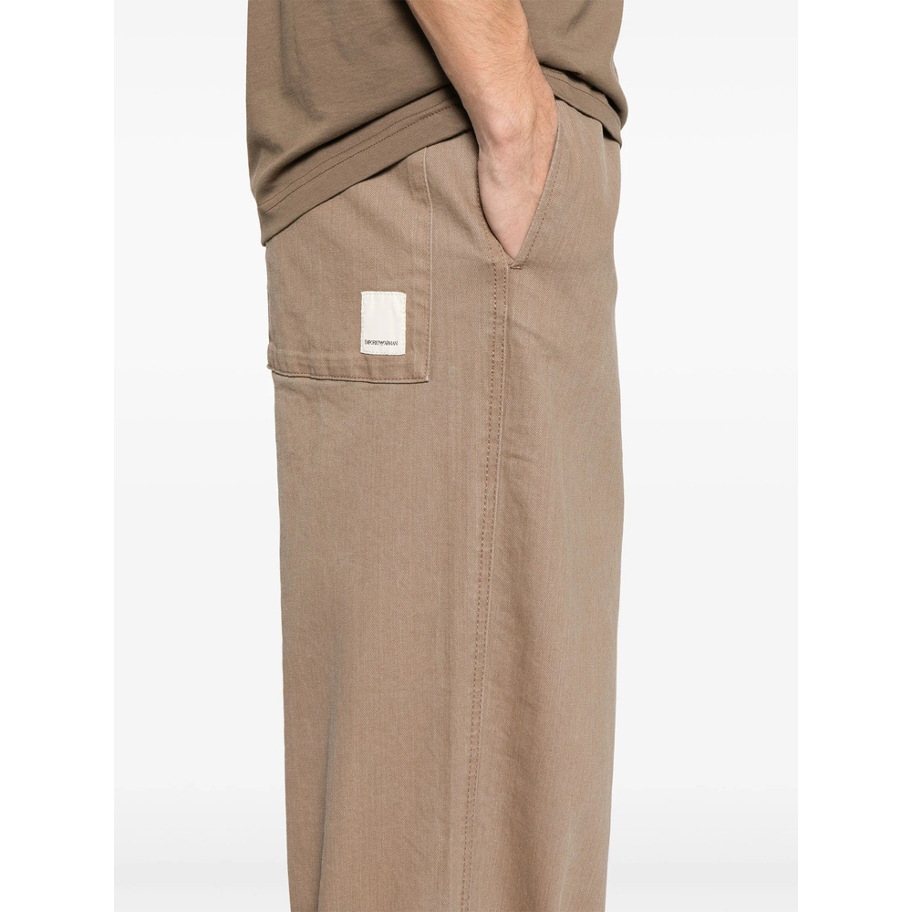 Emporio Armani Straight Trousers In Brown