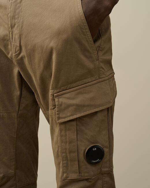 C.p. Company Logo Badge Cargo Pants In Brown