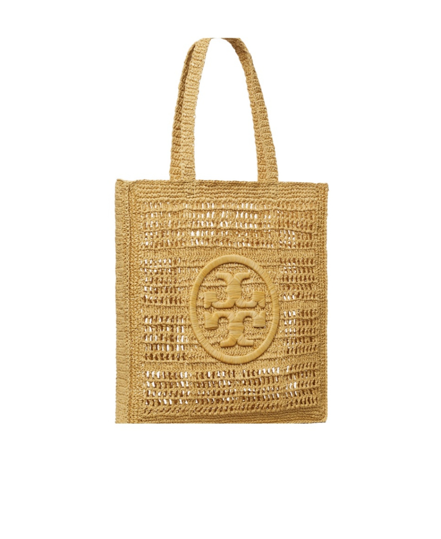 Tory Burch Ella Logo-embroidered Crochet Tote Bag In Brown
