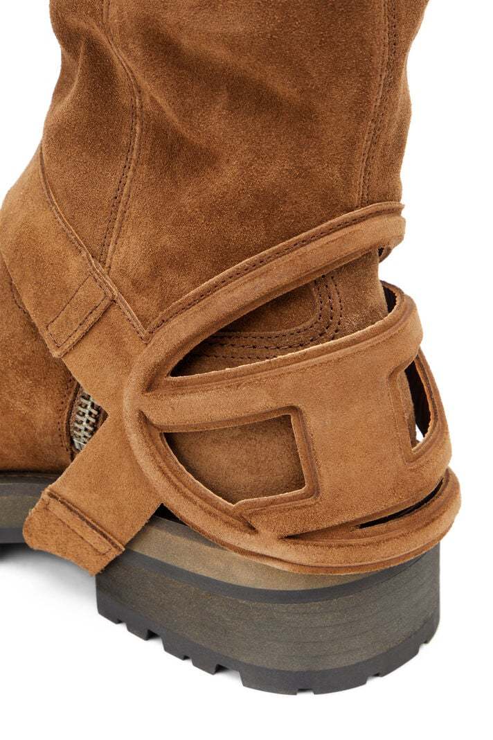 Diesel High And Low Texan Biker Boot In Brown