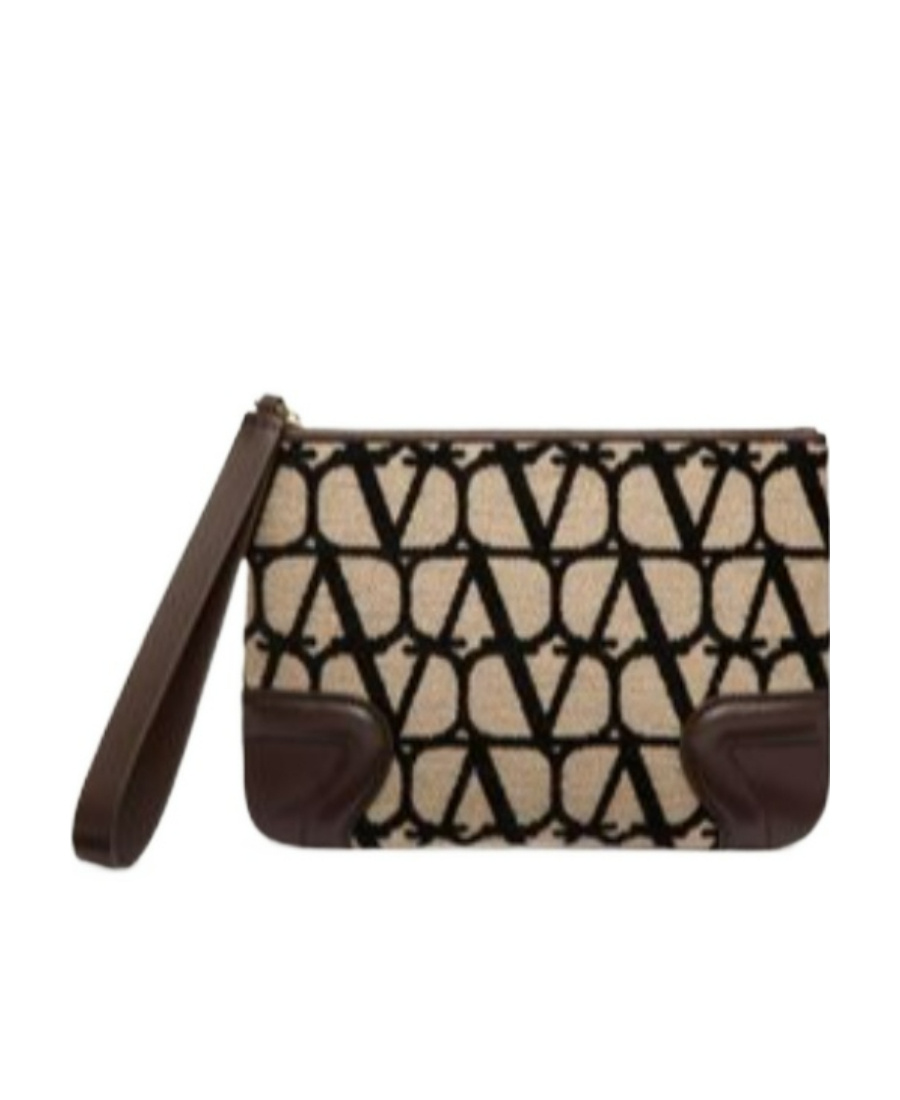 Valentino Toile Iconographe Clutch Bag In Black
