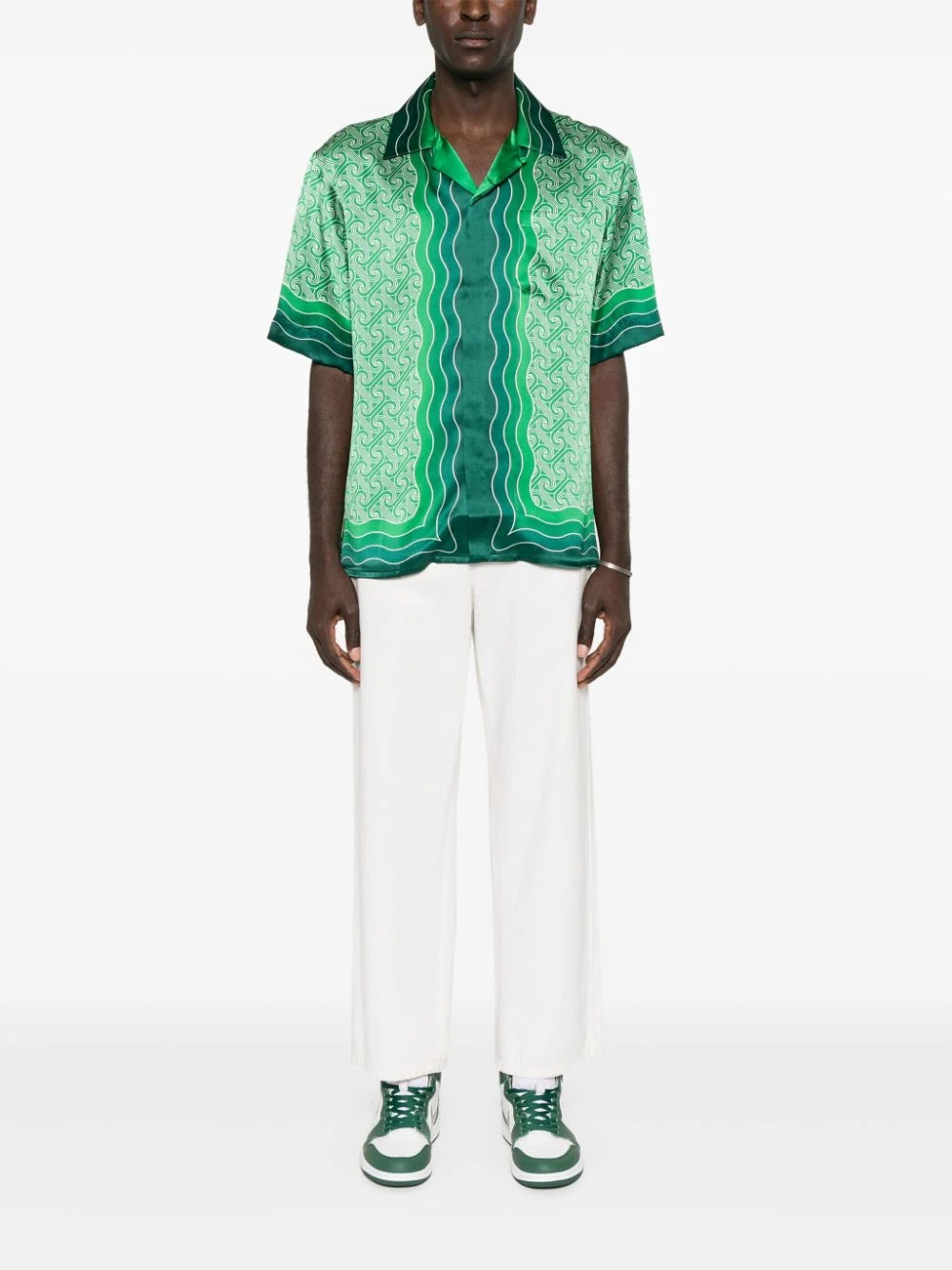 Casablanca Column-monogram Shirt In Green