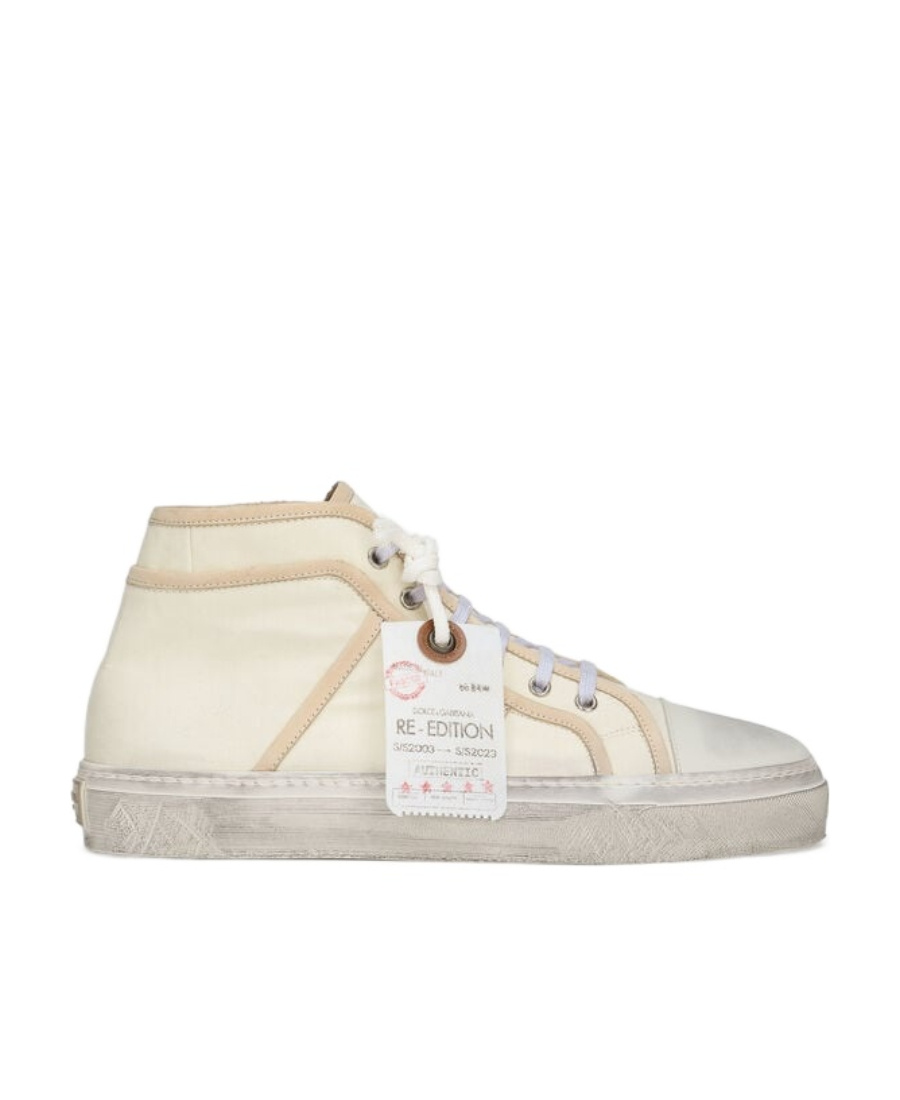 Dolce & Gabbana Vintage Mid Top Sneaker In Neutral