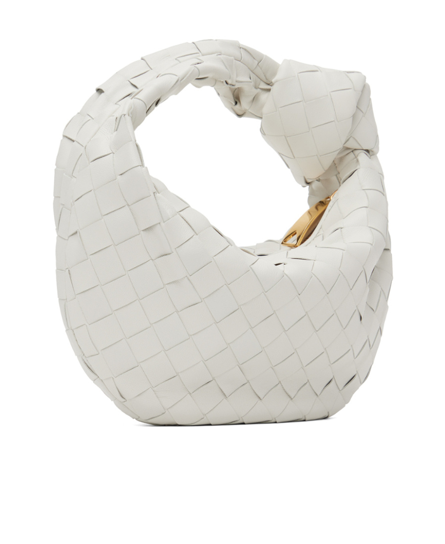 Bottega Veneta Logo Mini Handbag In White