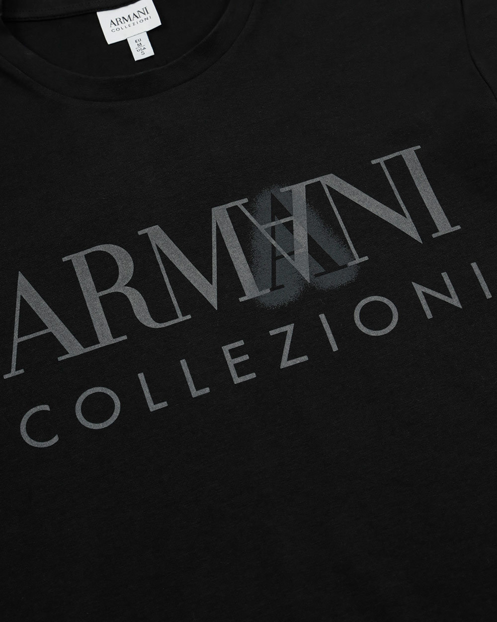 Armani Collezioni Logo Printed T-shirt In Black
