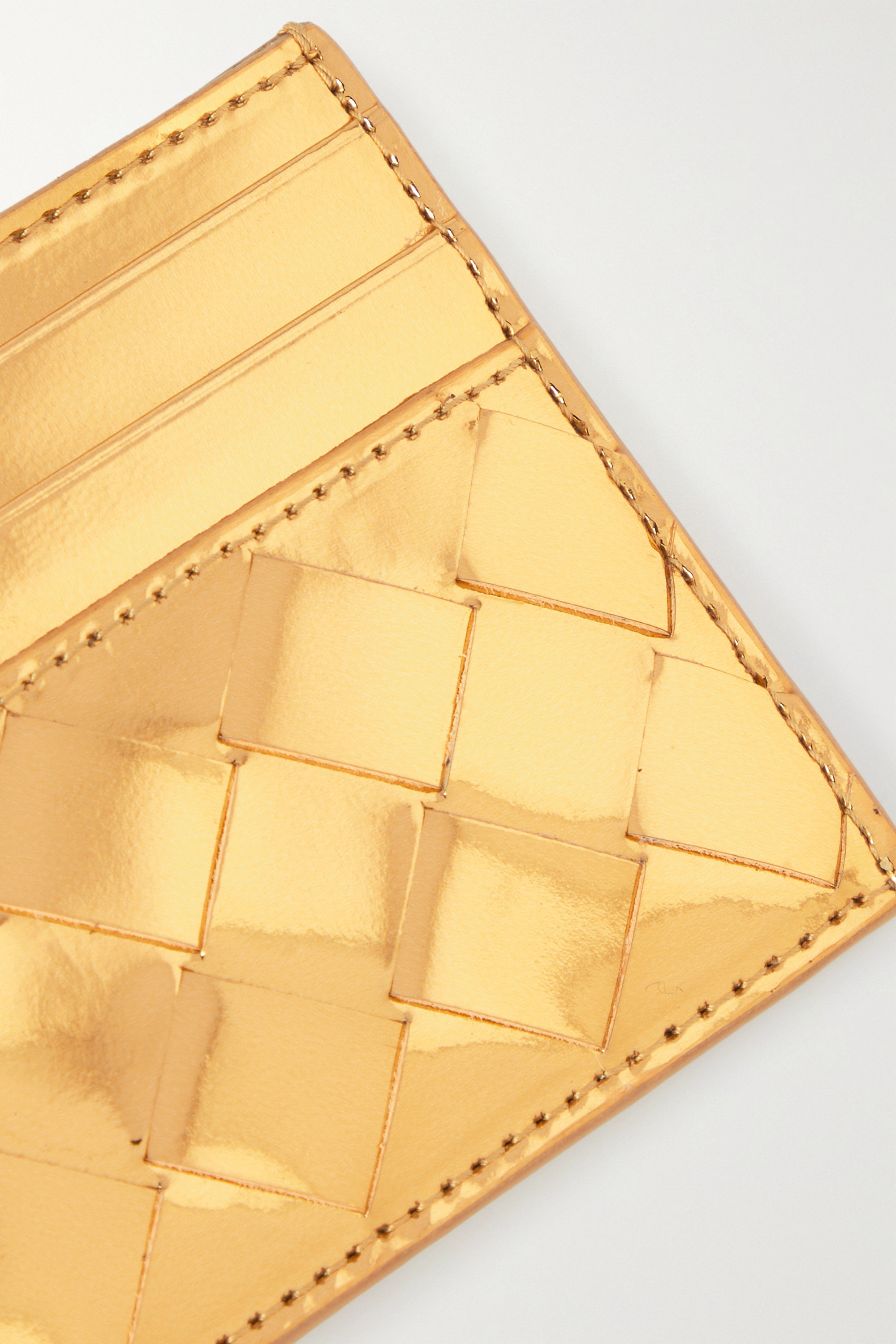 Shop Bottega Veneta Intrecciato Credit Card Case In Nude