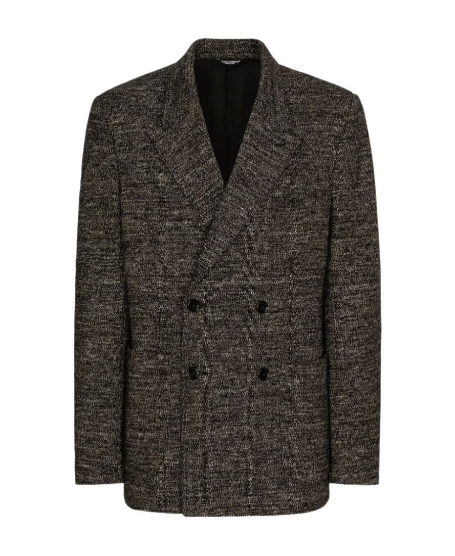 Dolce & Gabbana Double-breasted Jersey Blazer In Black