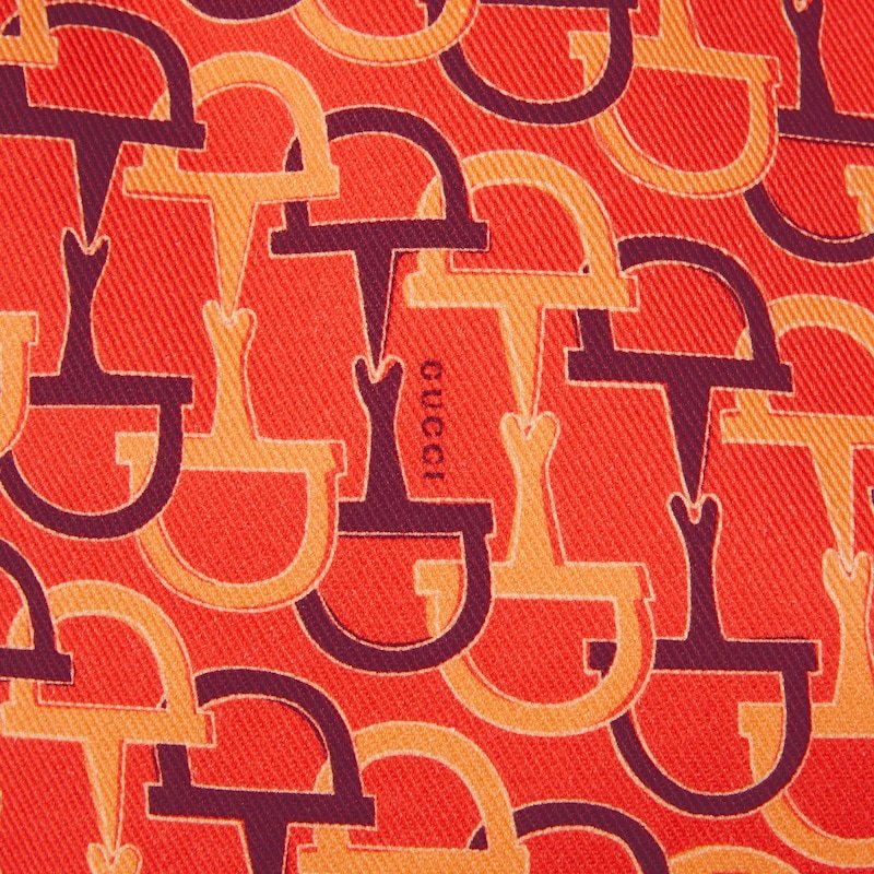 Gucci Orange Top With Spaghetti Straps And All-over Horsebit Print In Cotton Woman In Orange And Encola Red