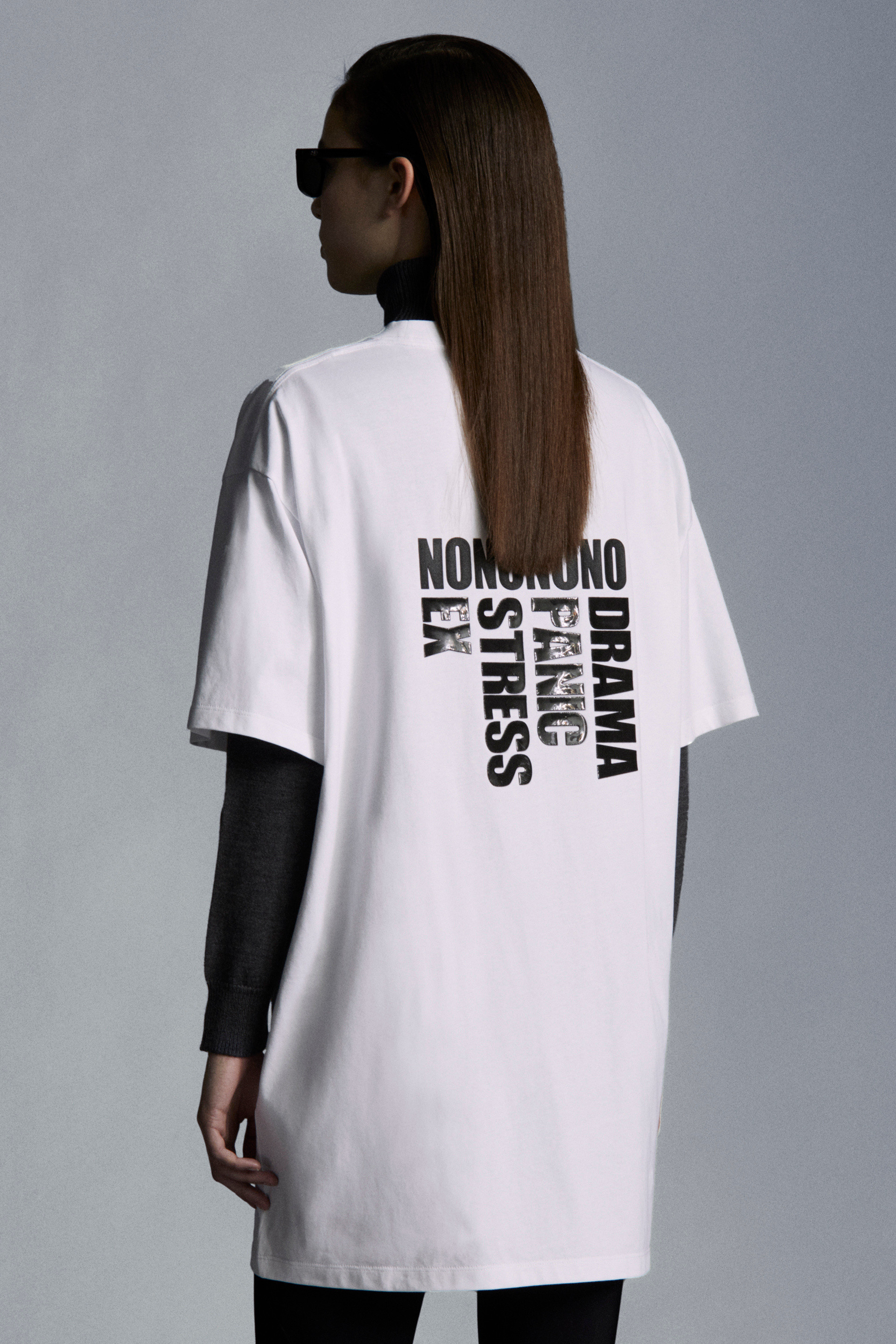 Moncler Round Collar Logo T-shirt In White