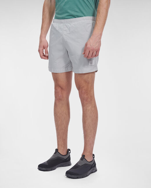 C.p. Company Logo-patch Elasticated-waist Shorts In Gray