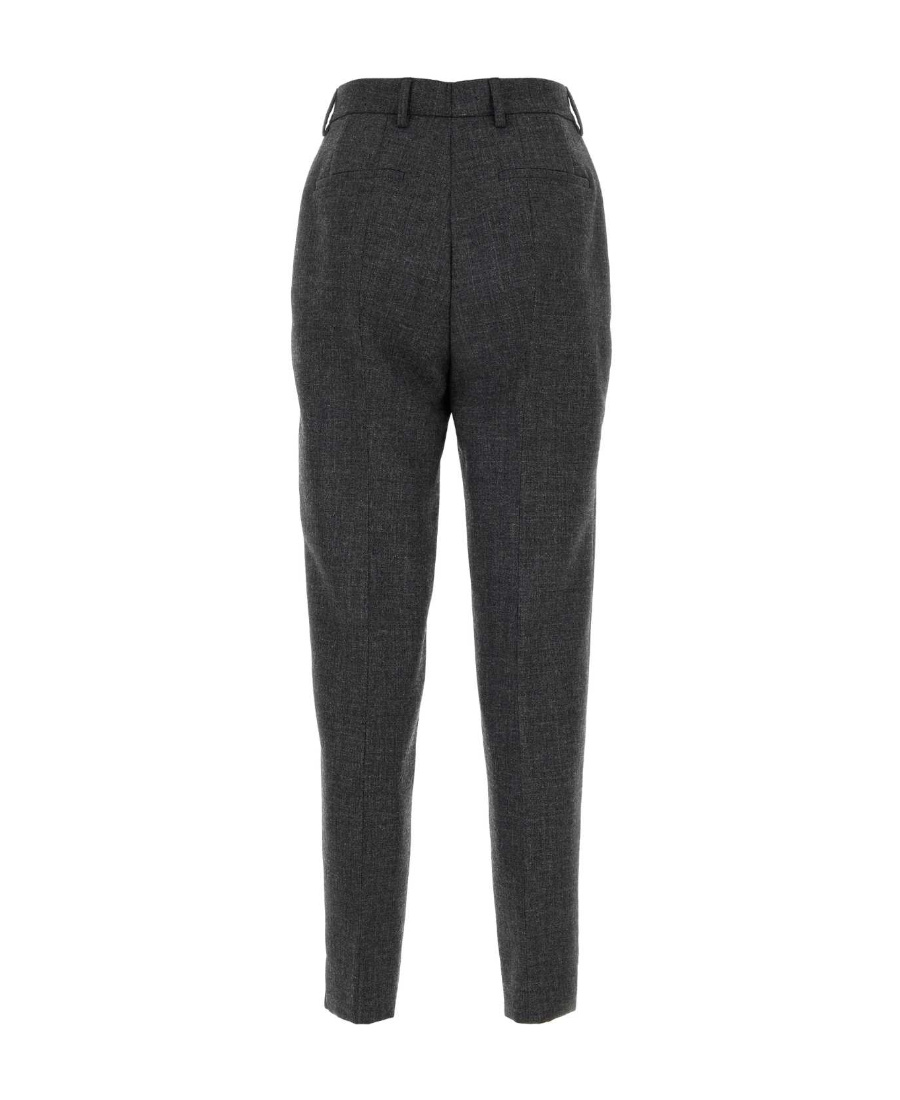 Prada Elegant Wool Trousers For Women In Gray