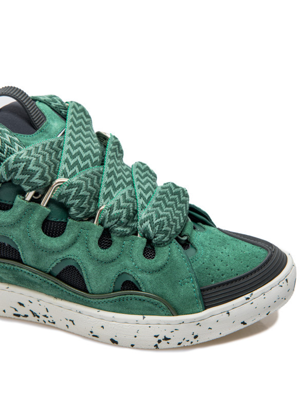 Lanvin Curb Lace-up Sneakers In Green