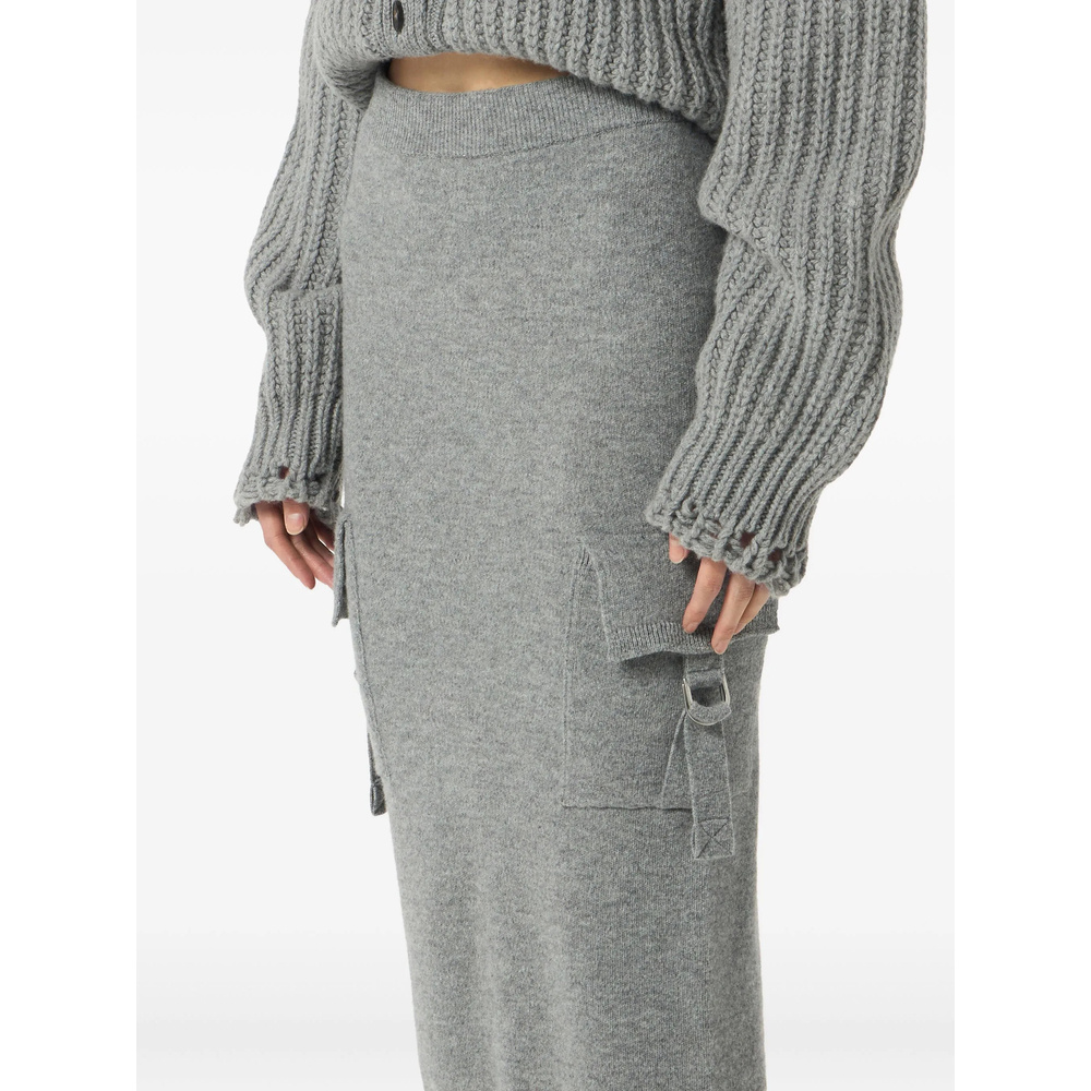Blumarine Cargo-pockets Wool Midi Skirt