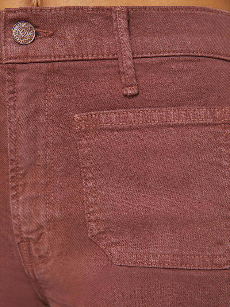Mother Patch Pocket Undercover Sneak Pants In Cats And Dogs Friar Brown In Red
