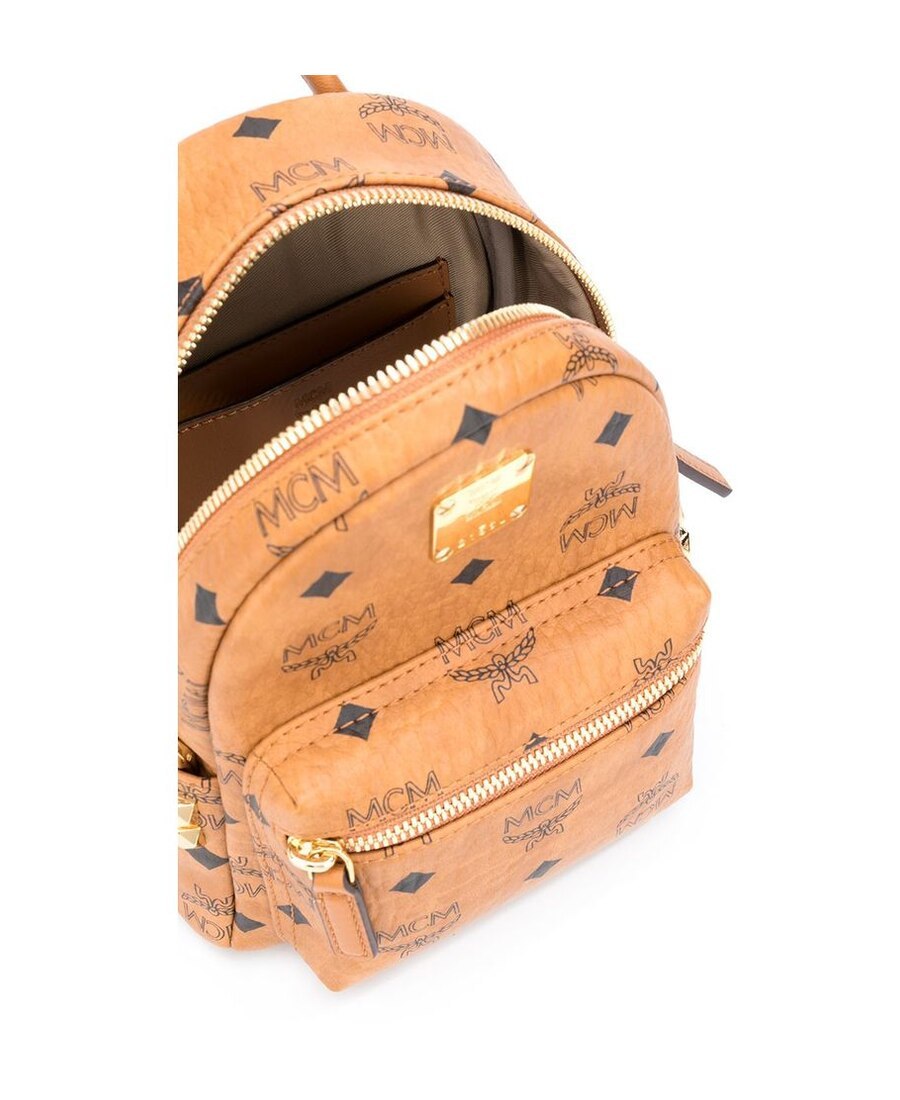 Mcm X-mini Stark Side Stud Convertible Backpack In Brown