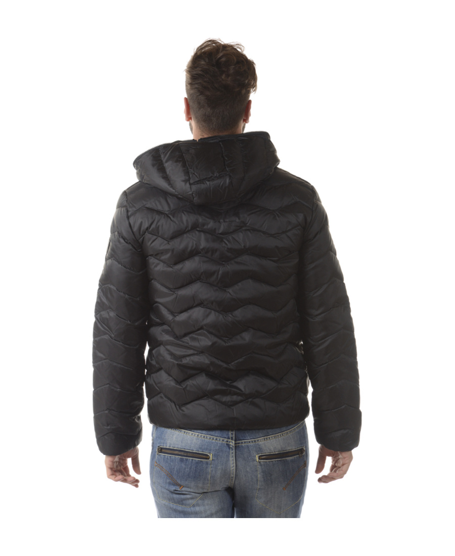 Ea7 Logo Down Jacket In Black
