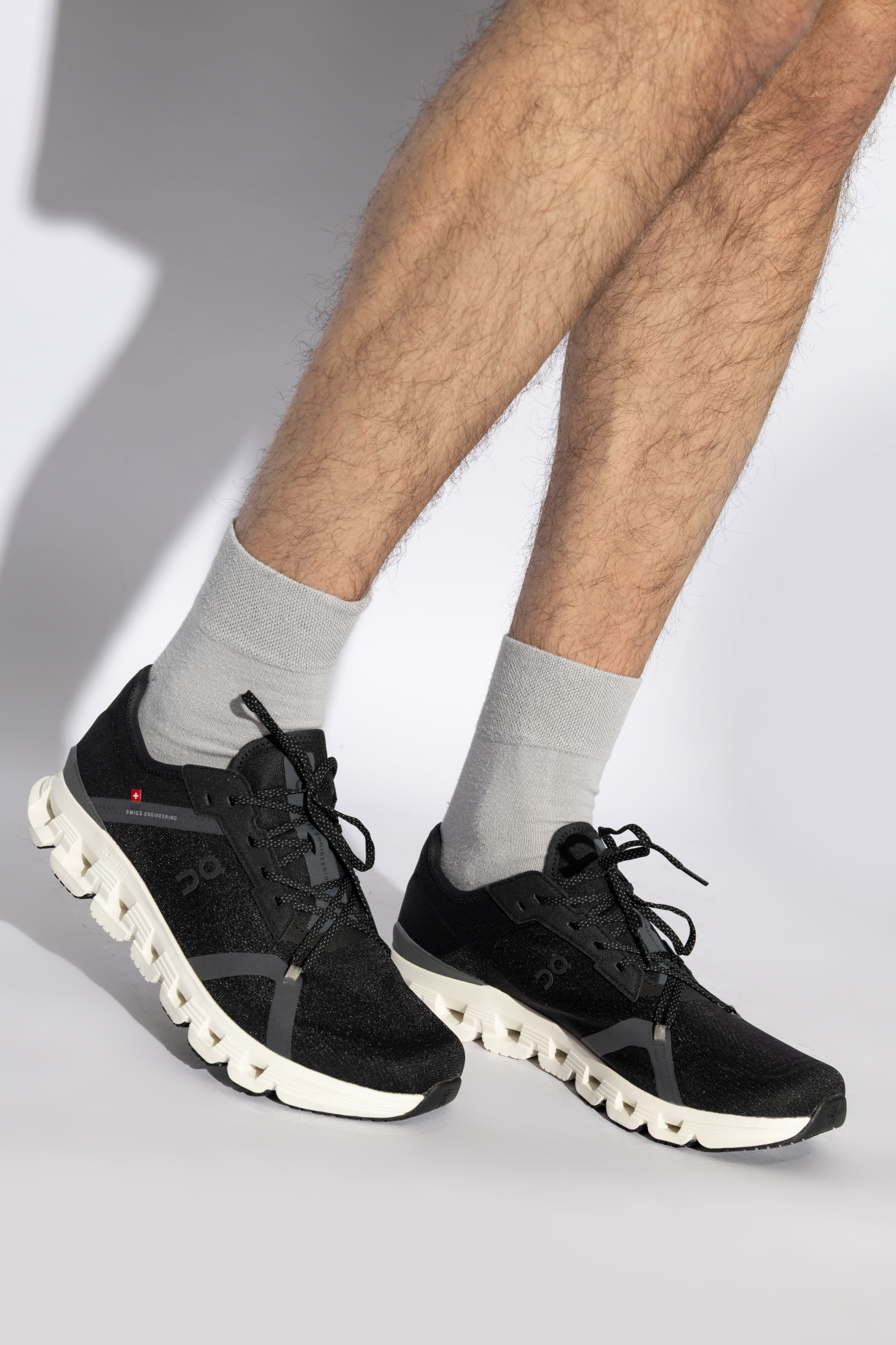 On Running Laced Sneakers In Black