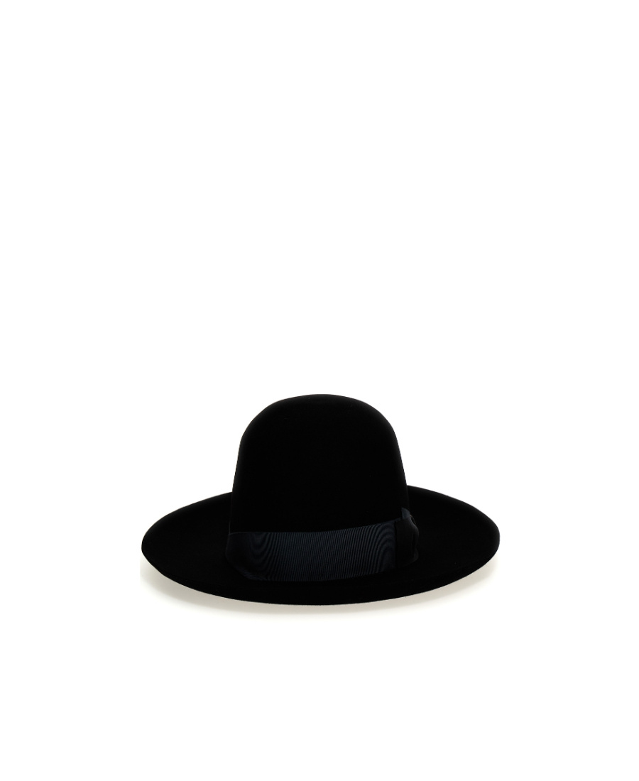 Borsalino Grosgrain-ribbon Felted Sun Hat In Black