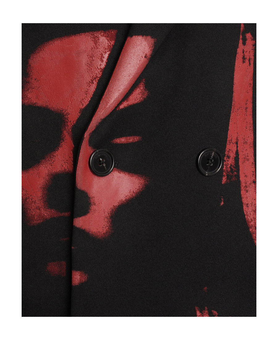 Raf Simons Hand-painted Printed Coat In Black